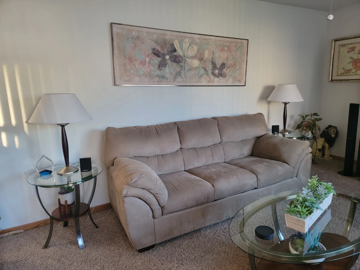 Light Brown Microfiber Loveseat Sofa - photo 2