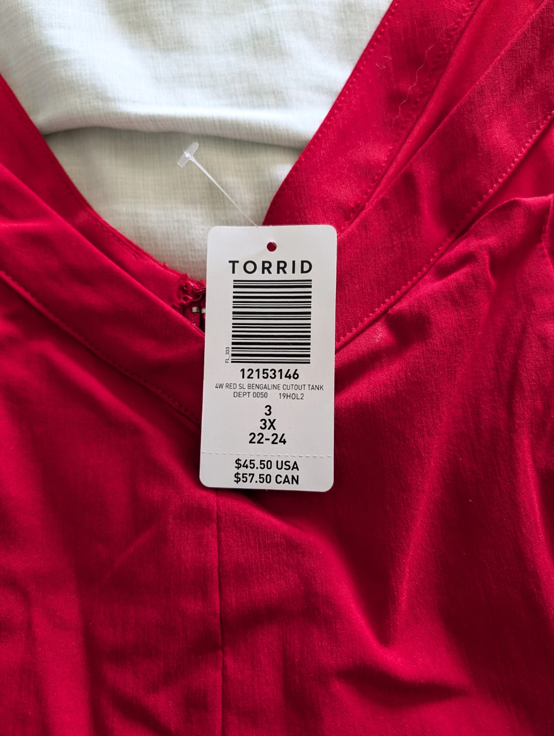 Torrid Red V-Neck Tank Top - Size 3X - photo 2