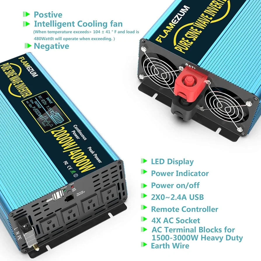 FLAMEZUM Pure Sine Wave Inverter 2000W/4000W - photo 2