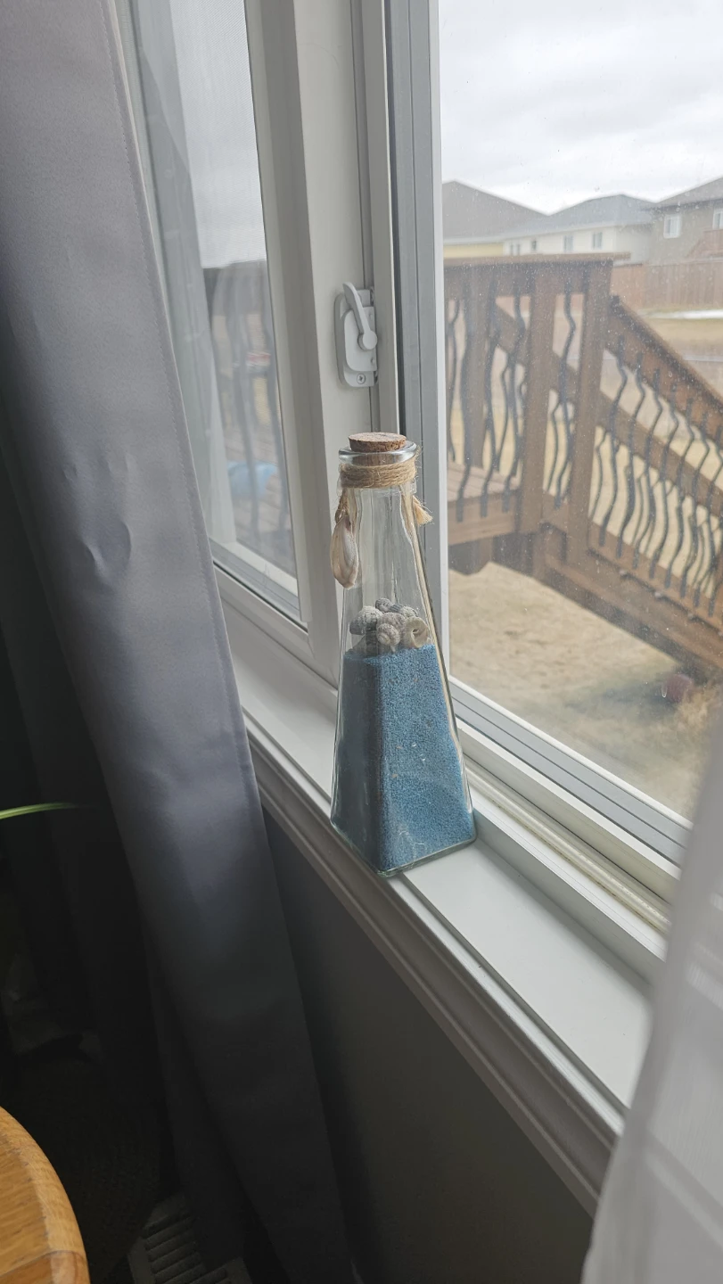 Decorative Glass Bottle with Sand and Shells - photo 2