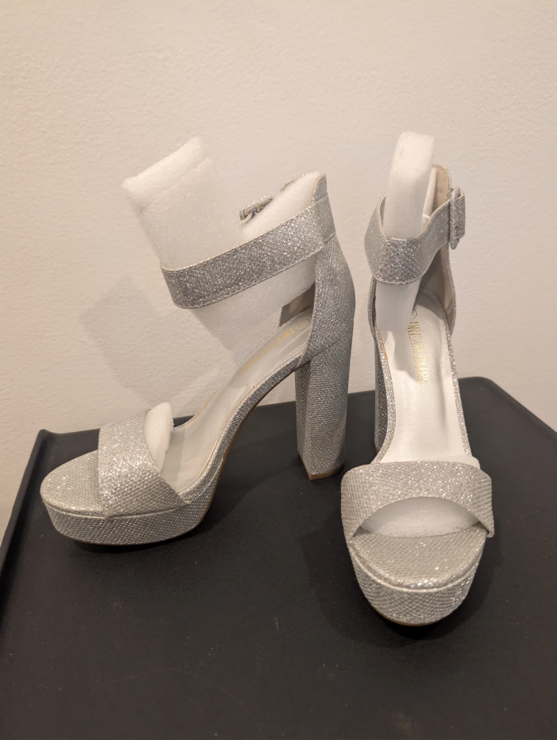 Dream Pairs Glitter Platform Heels - 2 Silver and 2 Red - photo 3