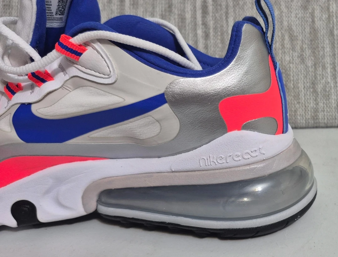 Nike Air Max 270 React Women  Shoes White/Blue/Pink Size 8 - photo 3