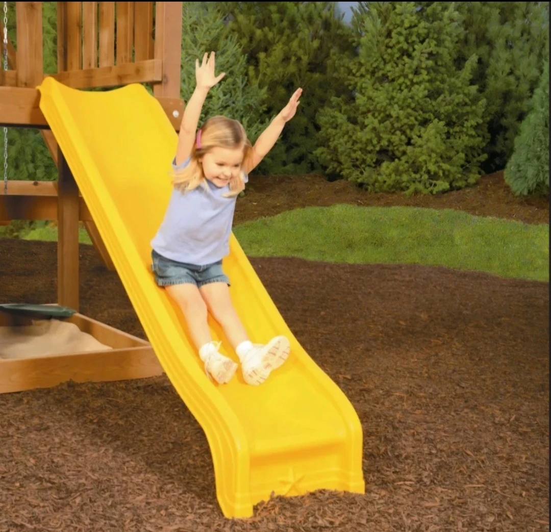 Yellow Plastic Playground Slide - photo 3