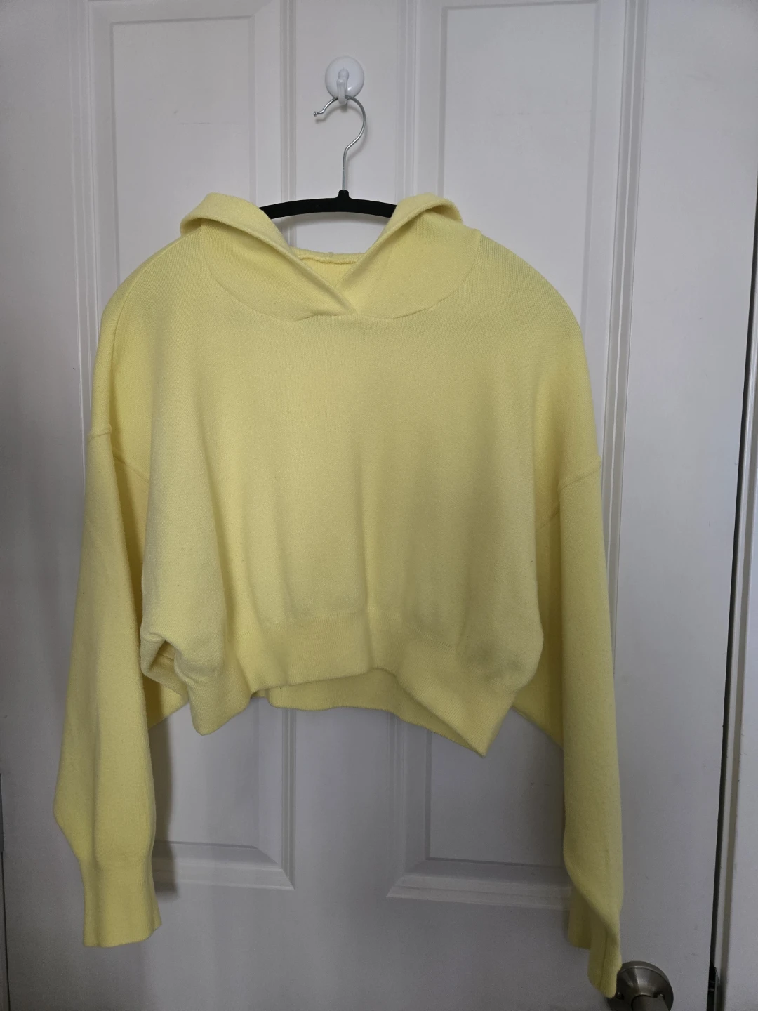 Yellow Cropped Hoodie