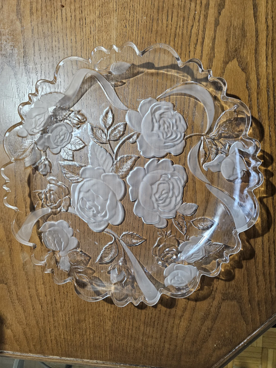 Glass serving platters