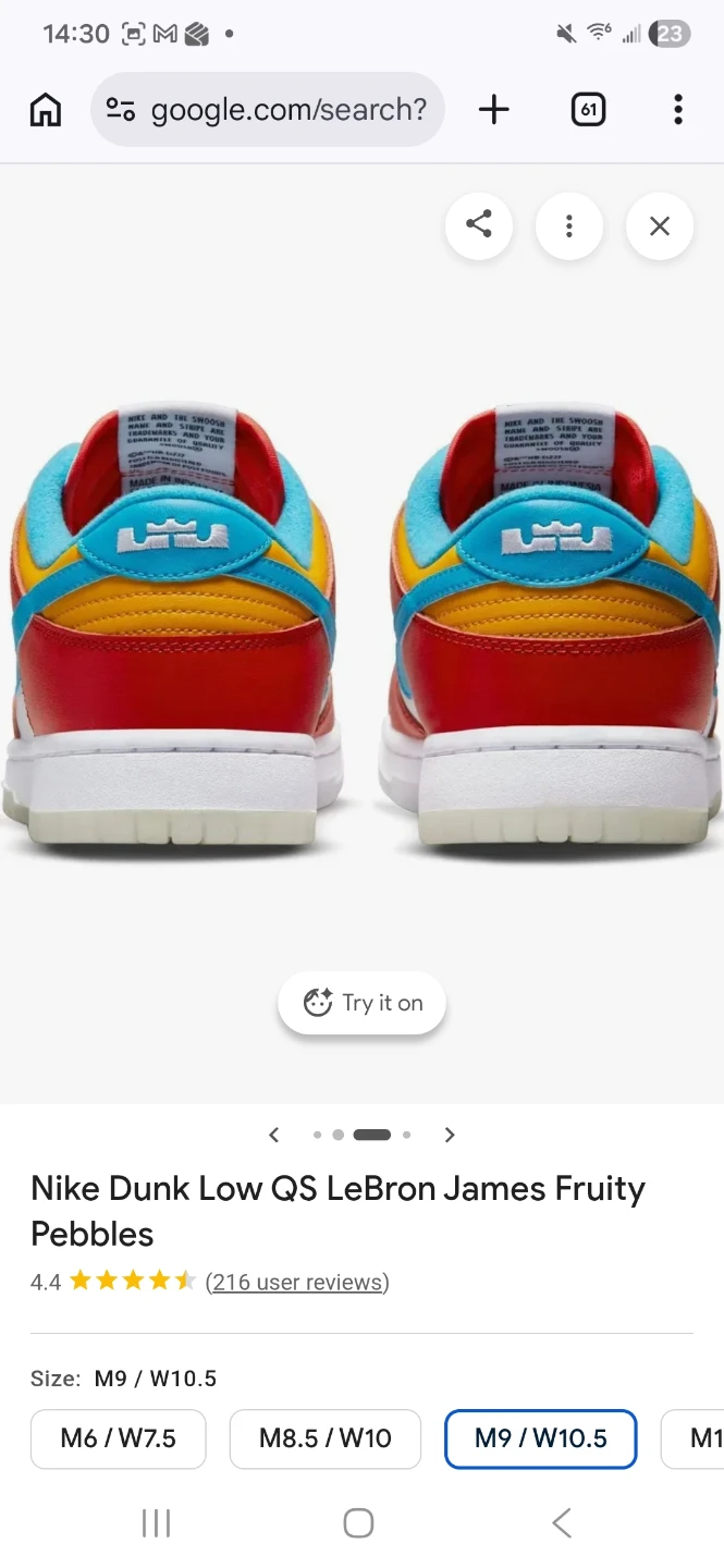 Nike Dunk Low QS LeBron James "Fruity Pebbles" M9
