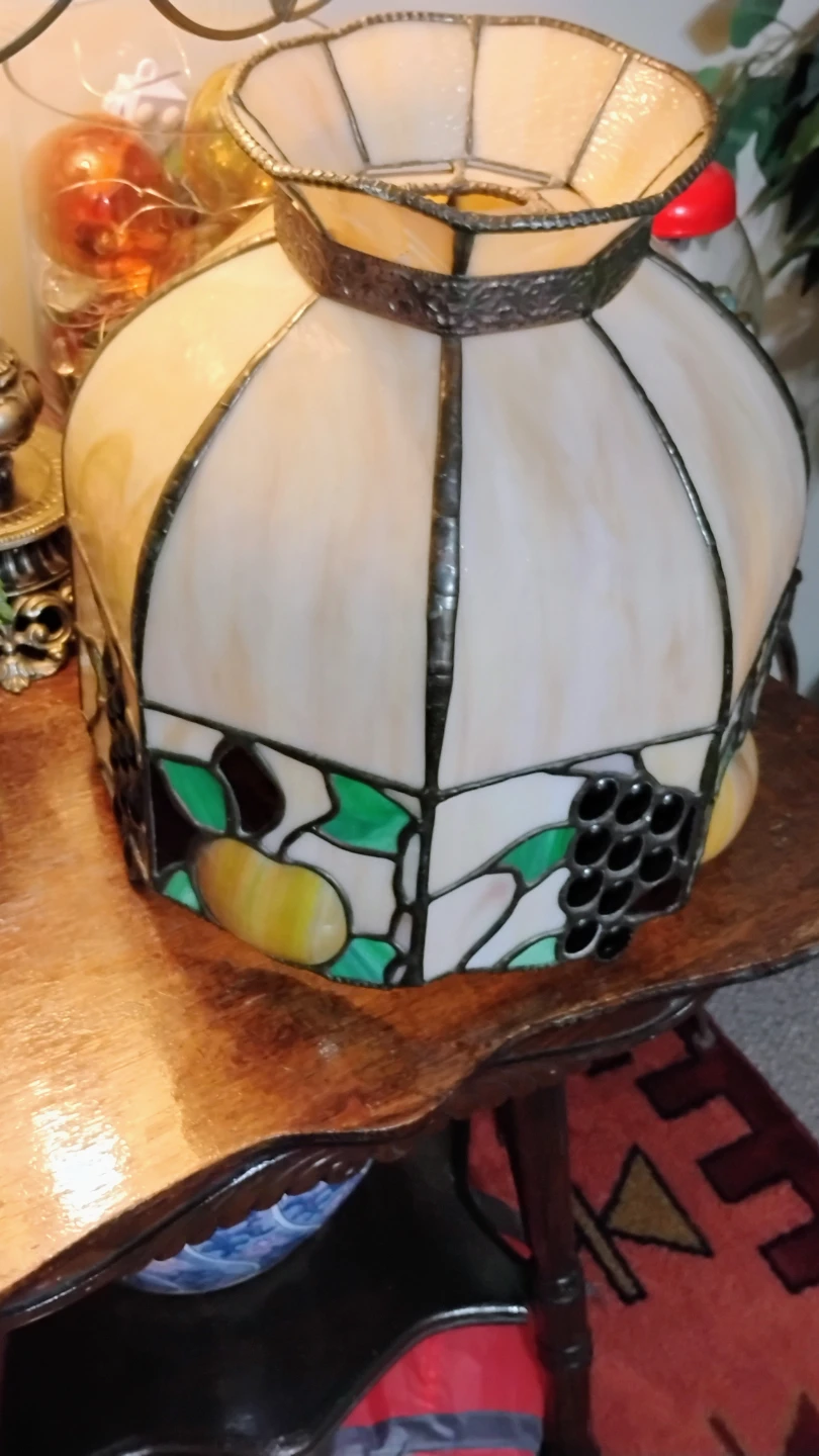 Stained Glass Lamp Shade with Fruit Motif - photo 2