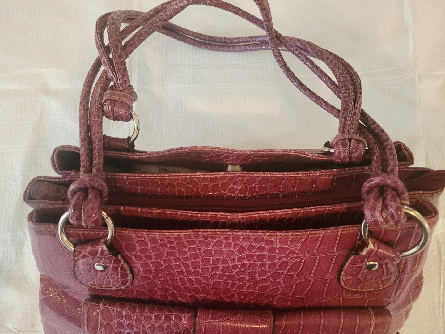 Pink, Crocodile Handbag - photo 4