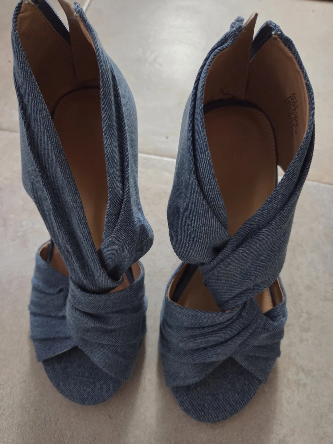 Denim Twist Heels