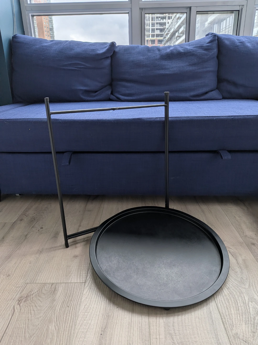 Black Round Tray Table - photo 3
