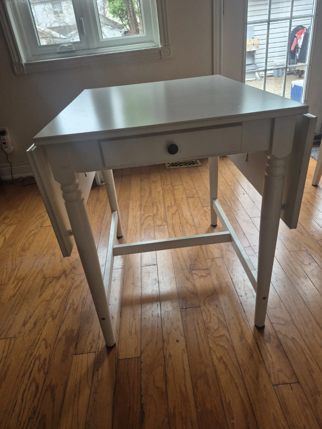 White Drop Leaf Table with Chairs - photo 2