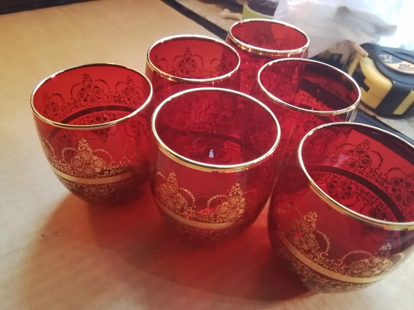Set of 6 Red Laguna Venetian Murano Glass Tumblers - photo 2