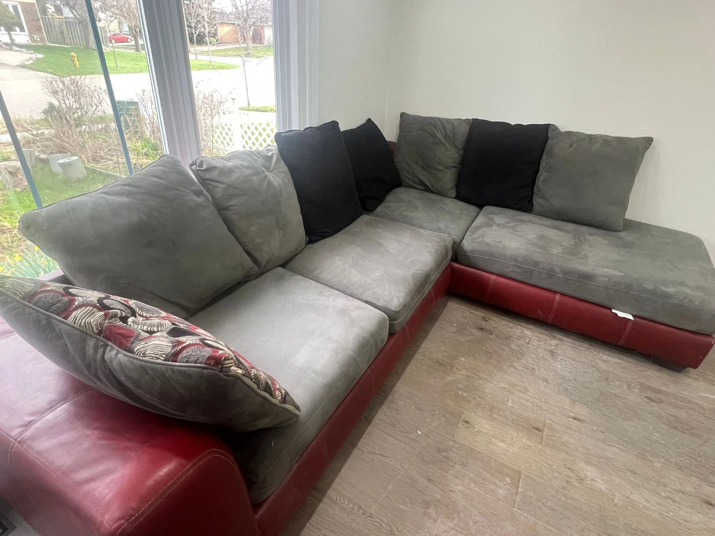 Sectional Sofa - Red and Grey - photo 3