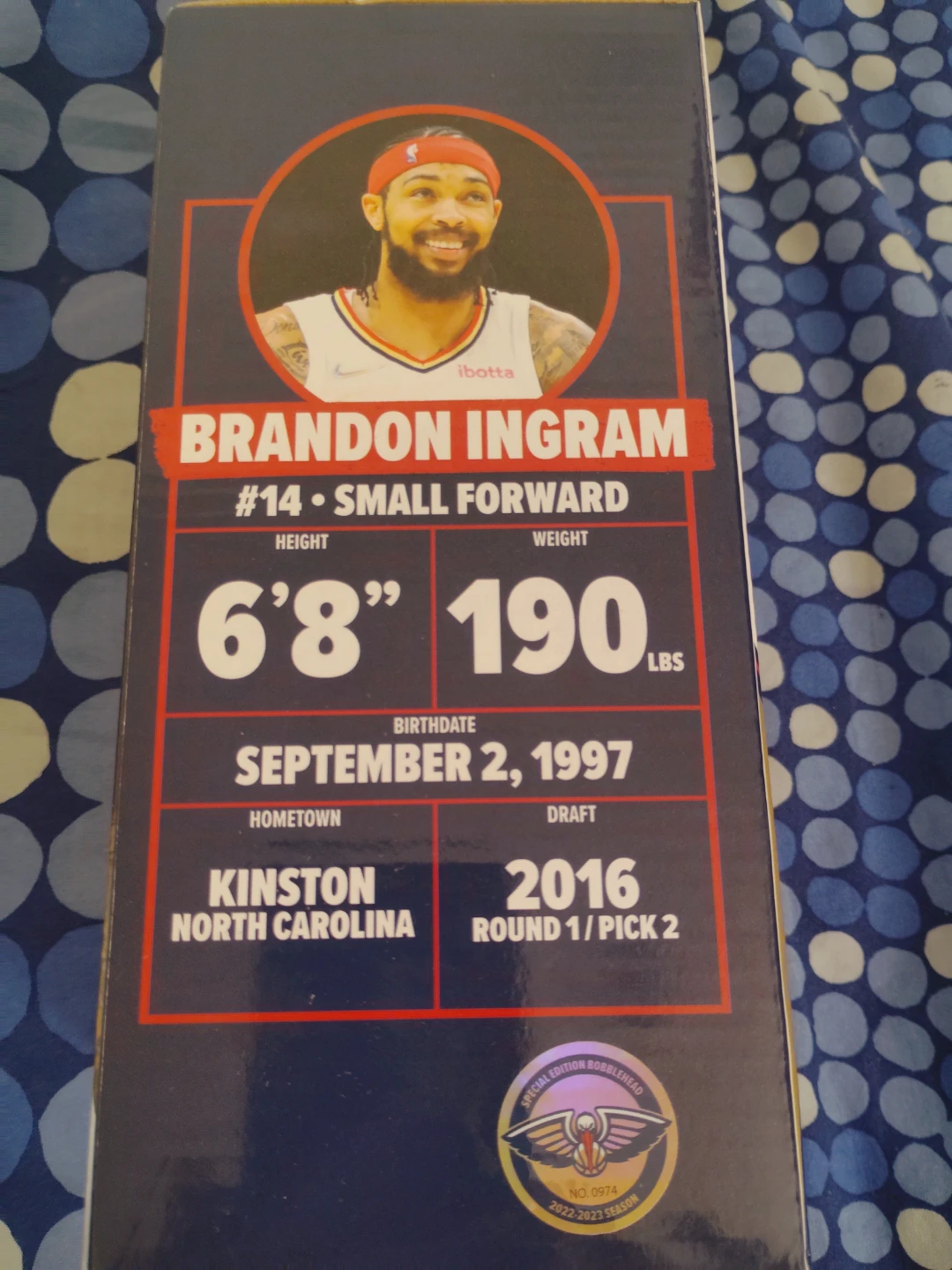 Brandon Ingram #14 New Orleans Pelicans Bobblehead - photo 2
