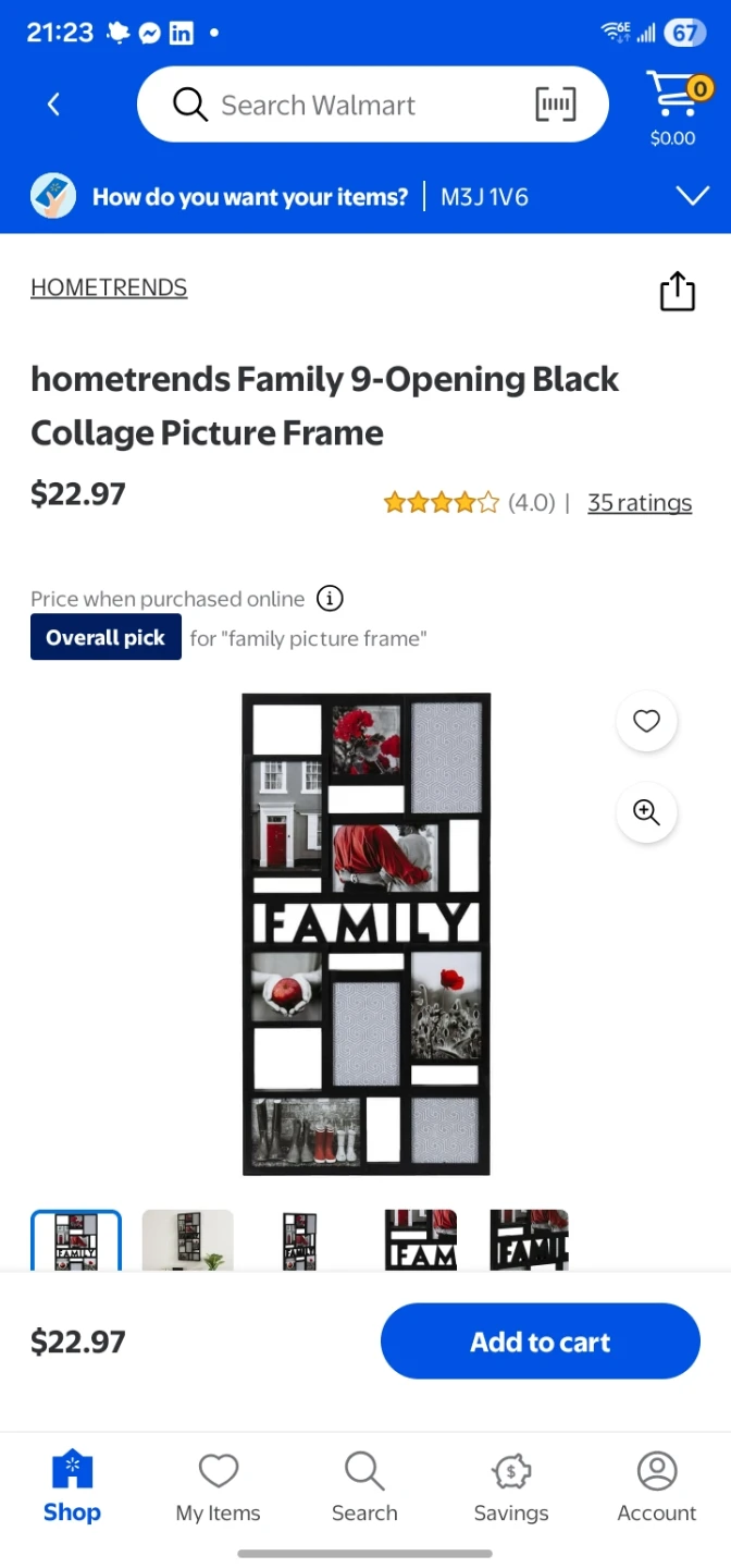 Walmart family photo frame never used - photo 2