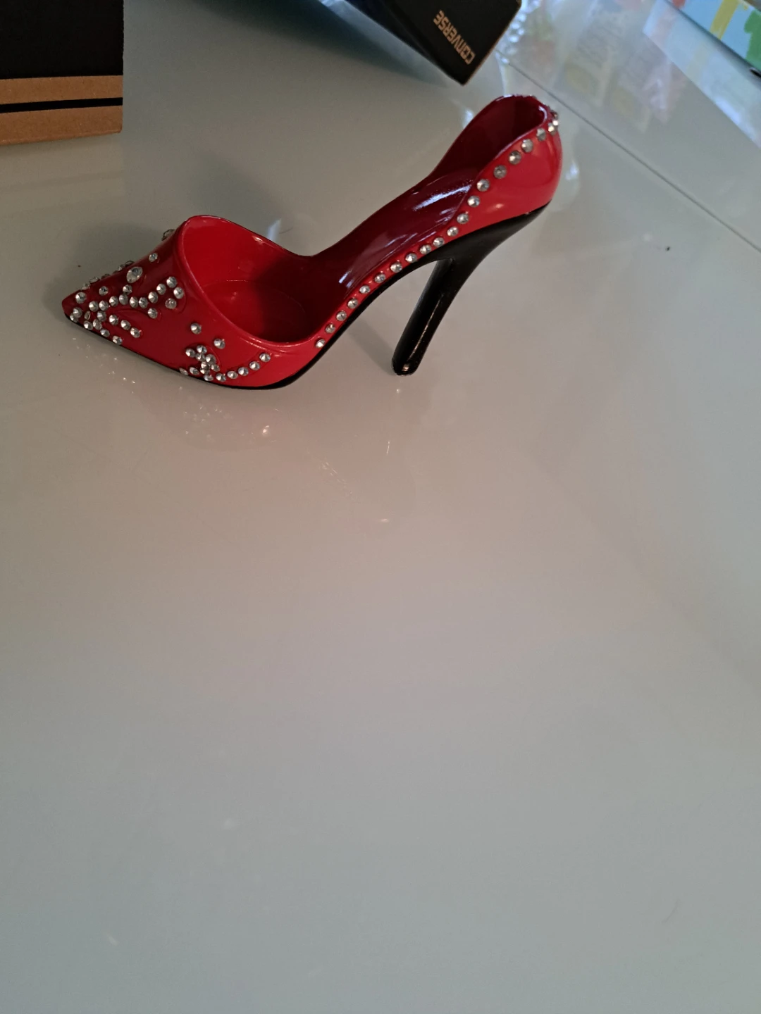 Red Stiletto Shoe Trinket Dish