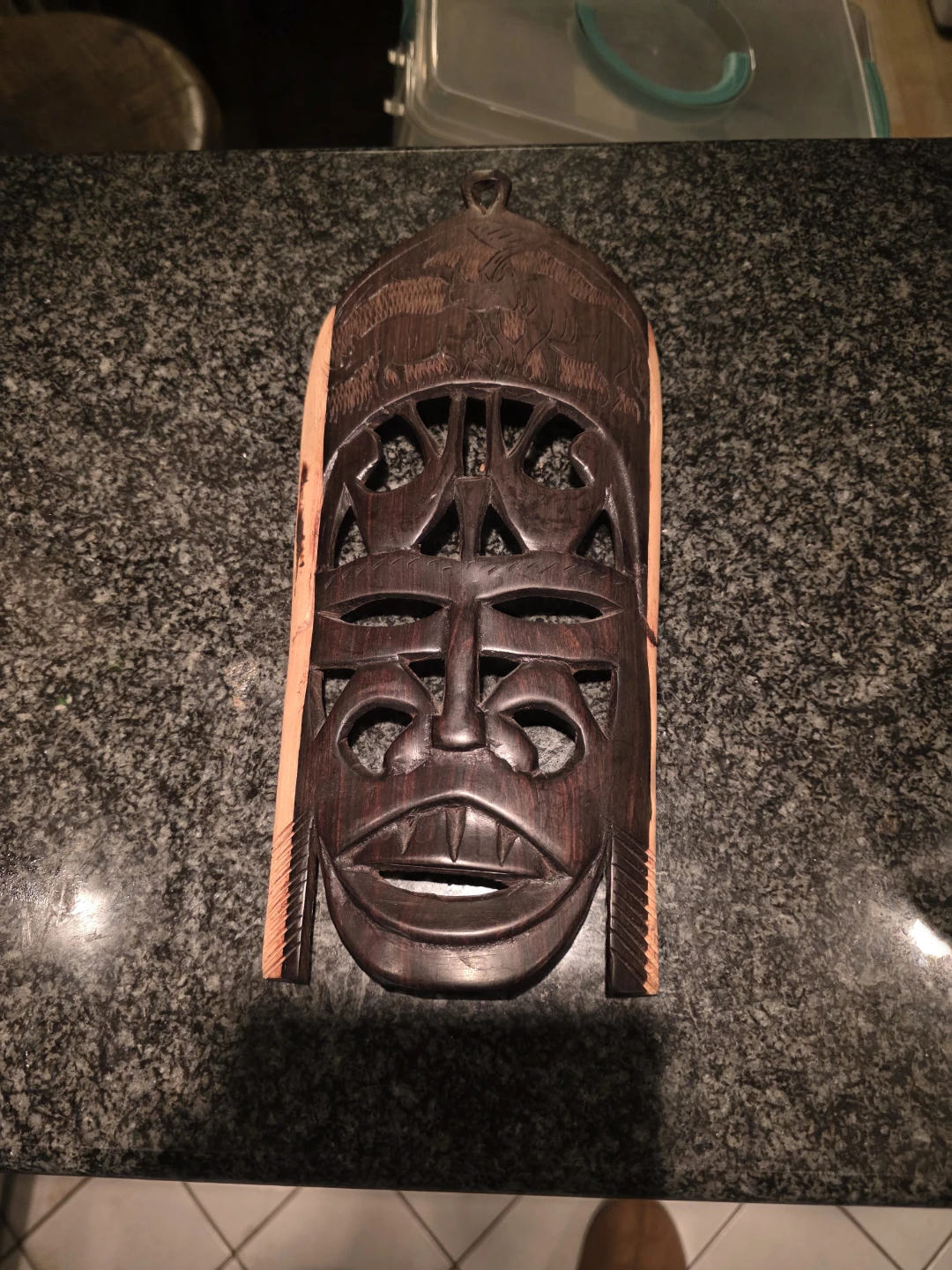 Hand Carved Wooden Tribal Mask Wall Decor