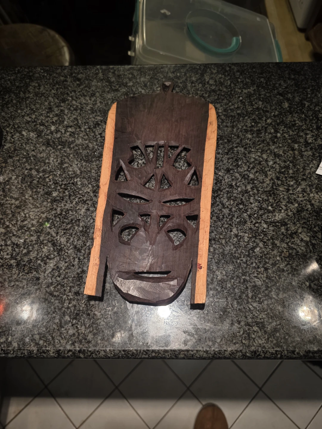 Hand Carved Wooden Tribal Mask Wall Decor - photo 2