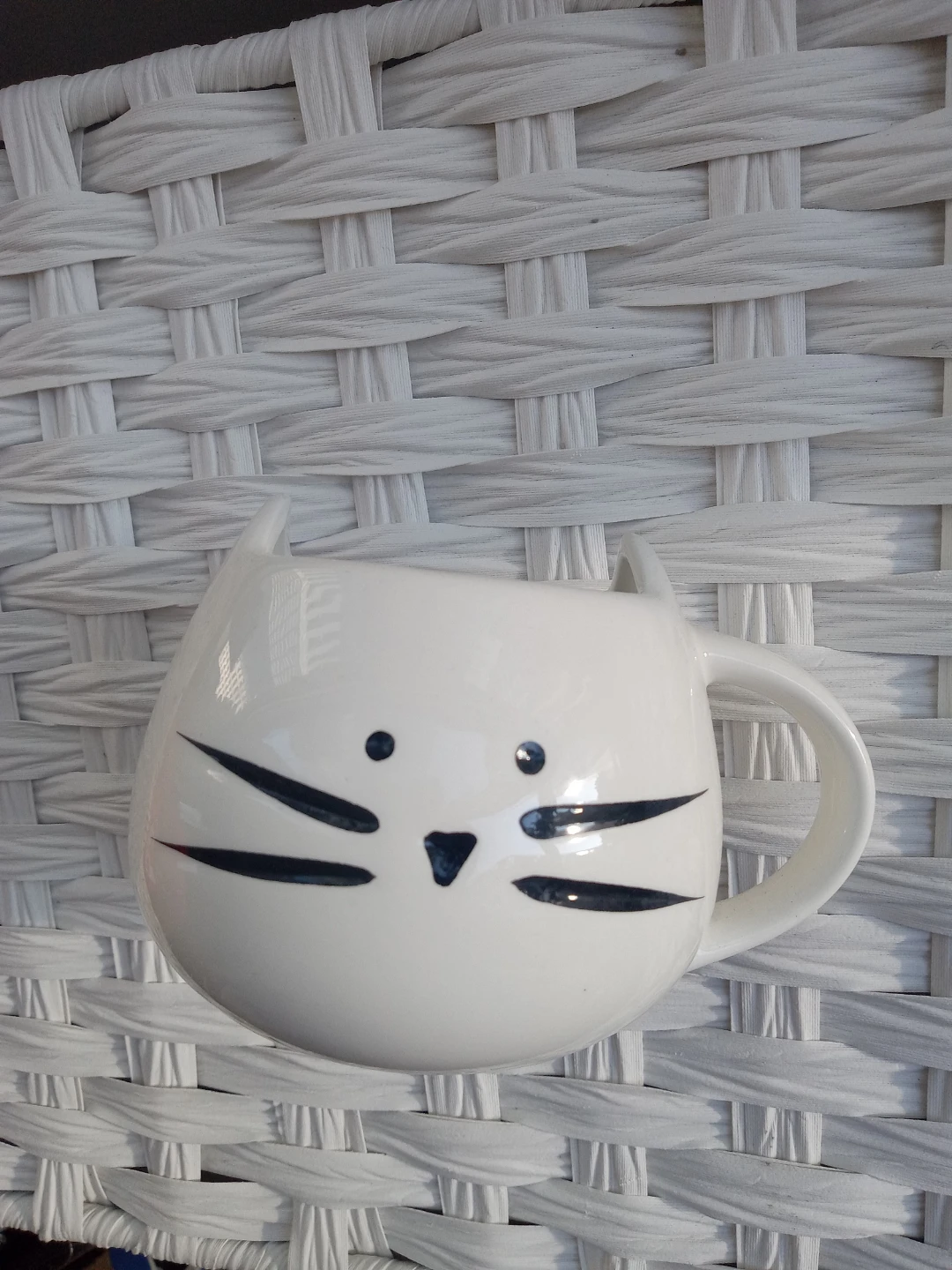 White Ceramic Cat Mug