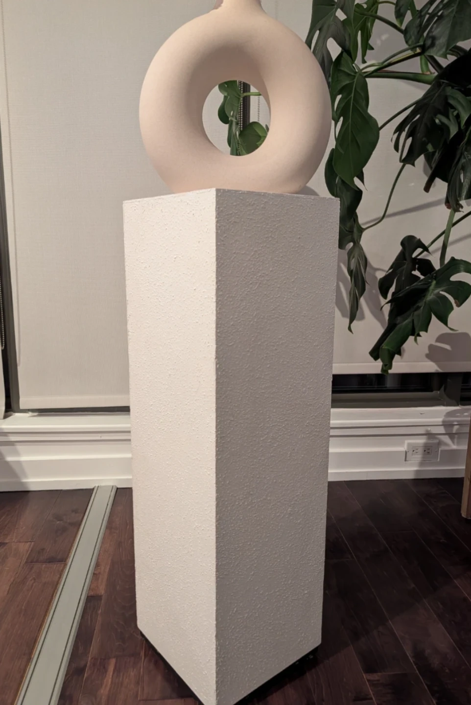 White Textured Pedestal Column