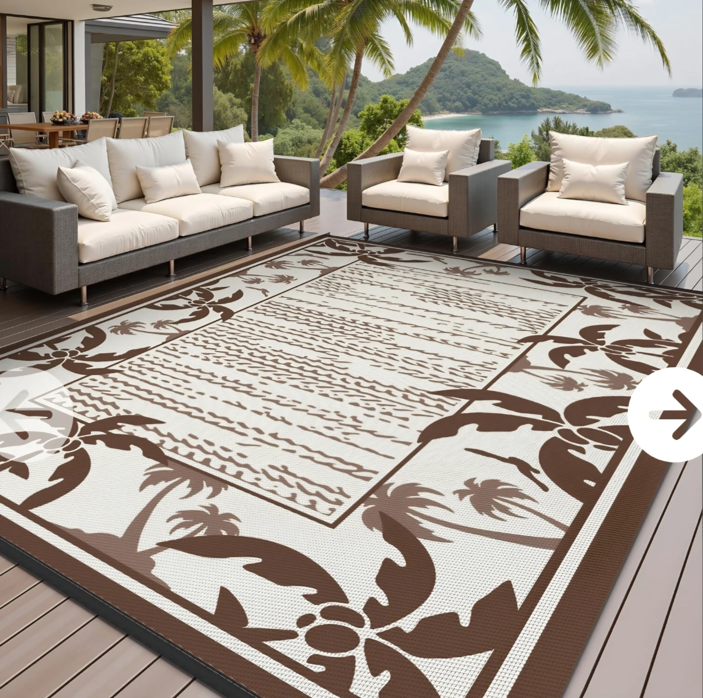 5ft X 8ft outdoor area rug (New sealed)
