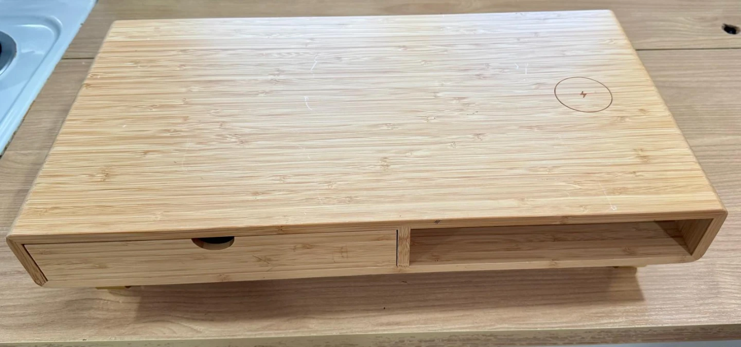 Bamboo Laptop Stand with Drawer and USB Ports