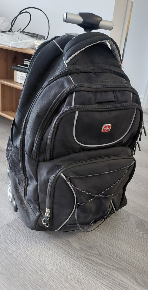 Swiss Rolling Backpack - Black