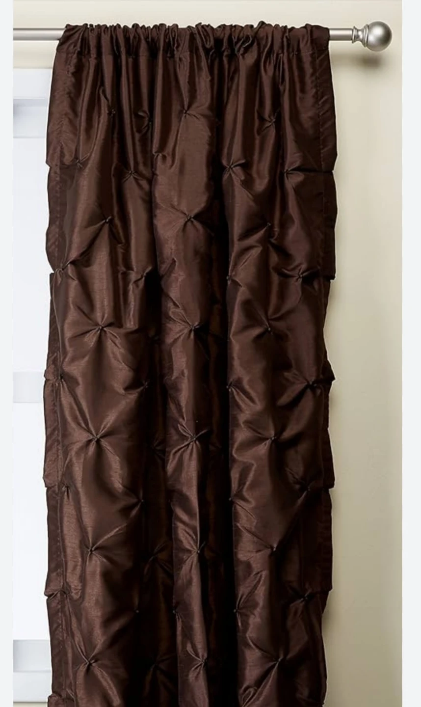 Brown Pinch Pleat Curtain Panel