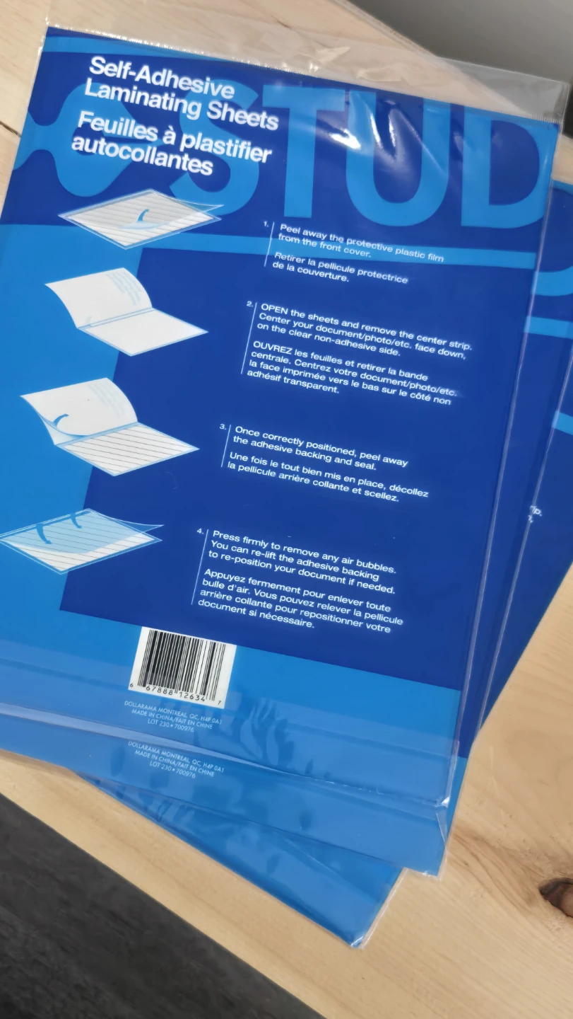 Studio Self-Adhesive Laminating Sheets - 3 Letter Size Sheets - photo 2