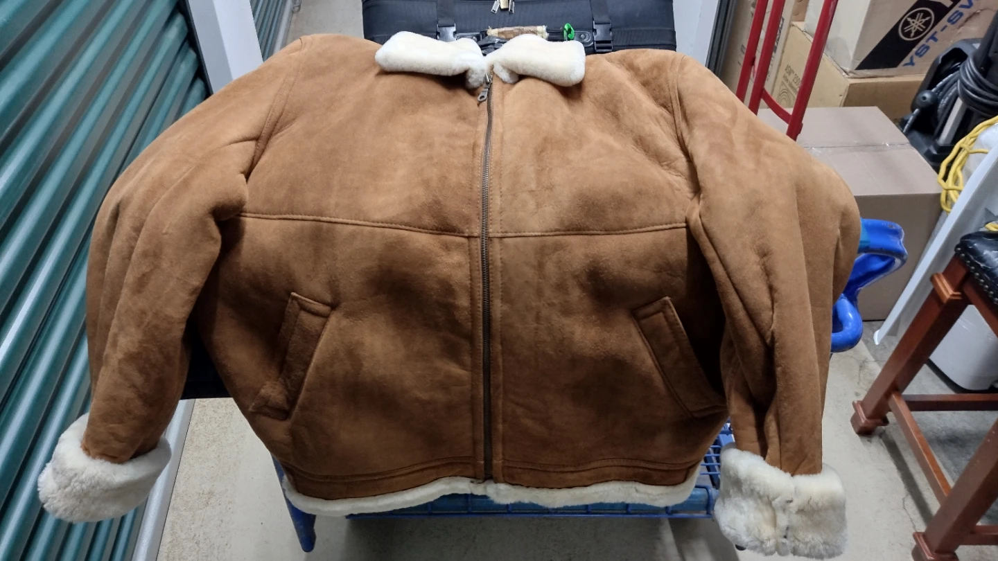 Brown Suede Shearling Lined Bomber Jacket - photo 2