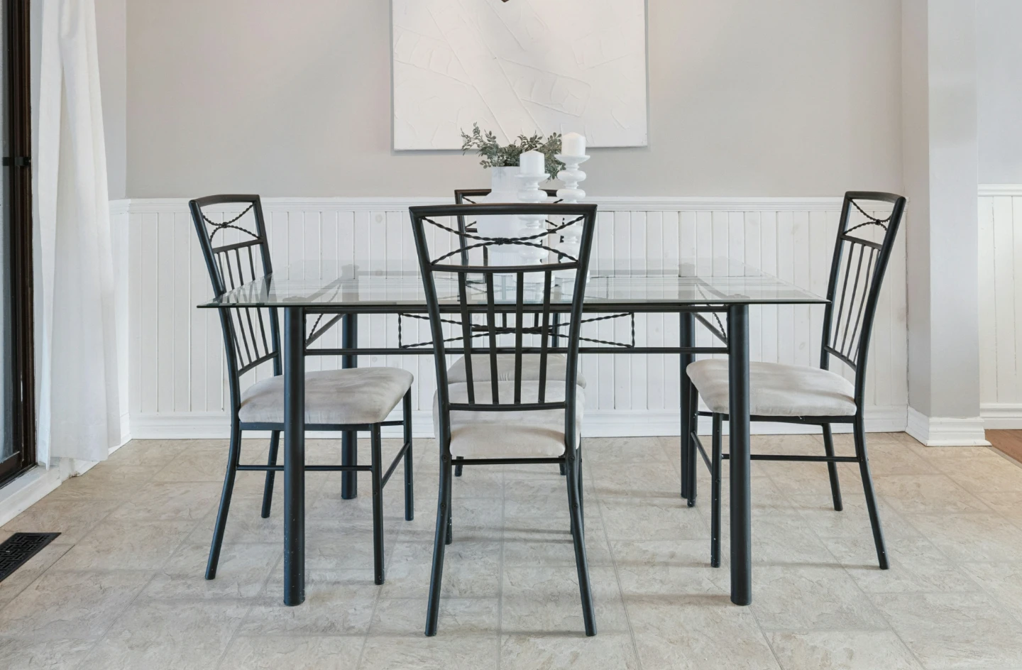 Glass Top Dining Table with 4 Chairs - photo 2
