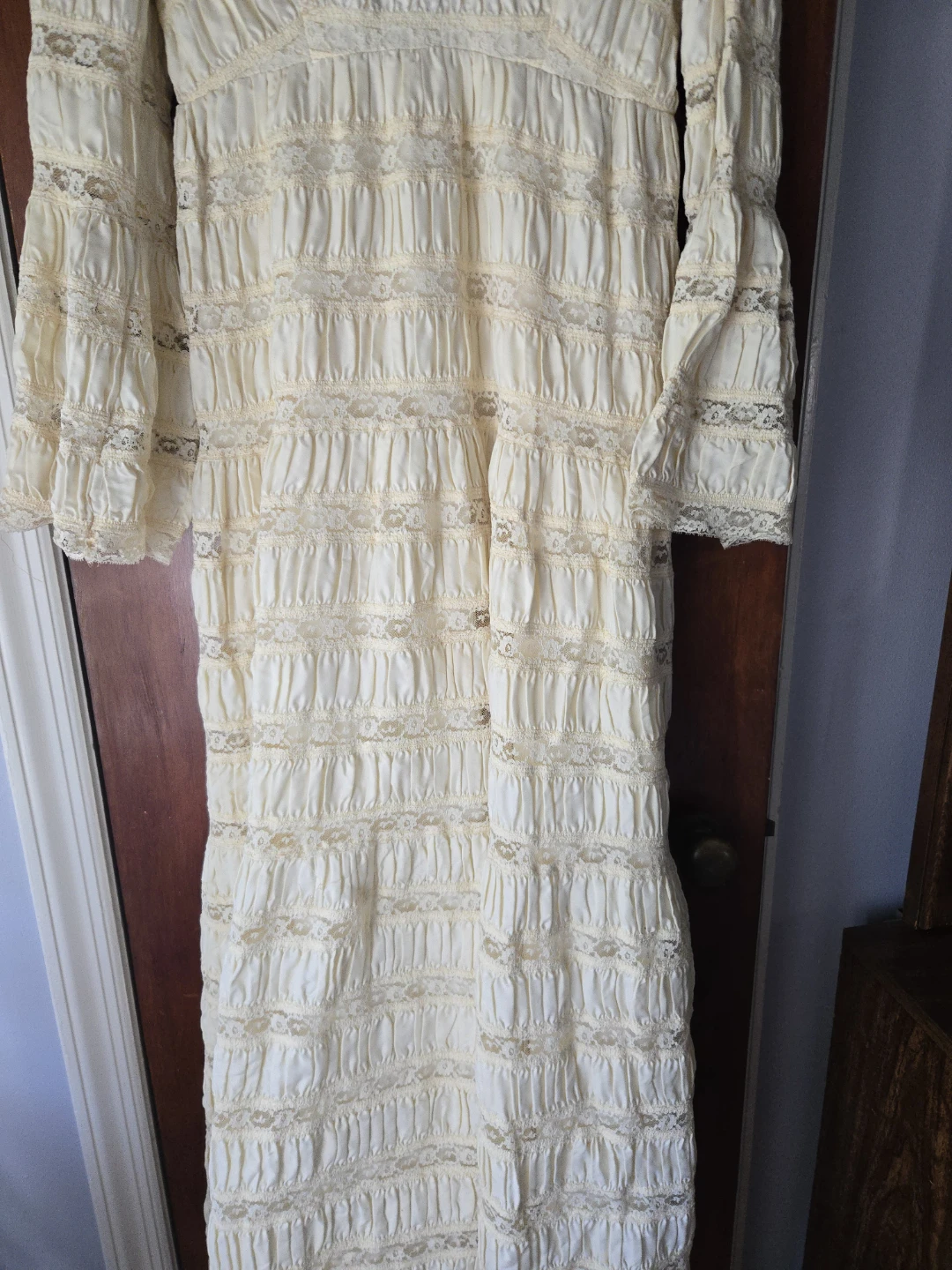 Vintage Cream Lace & Ruffle Maxi Dress - photo 2