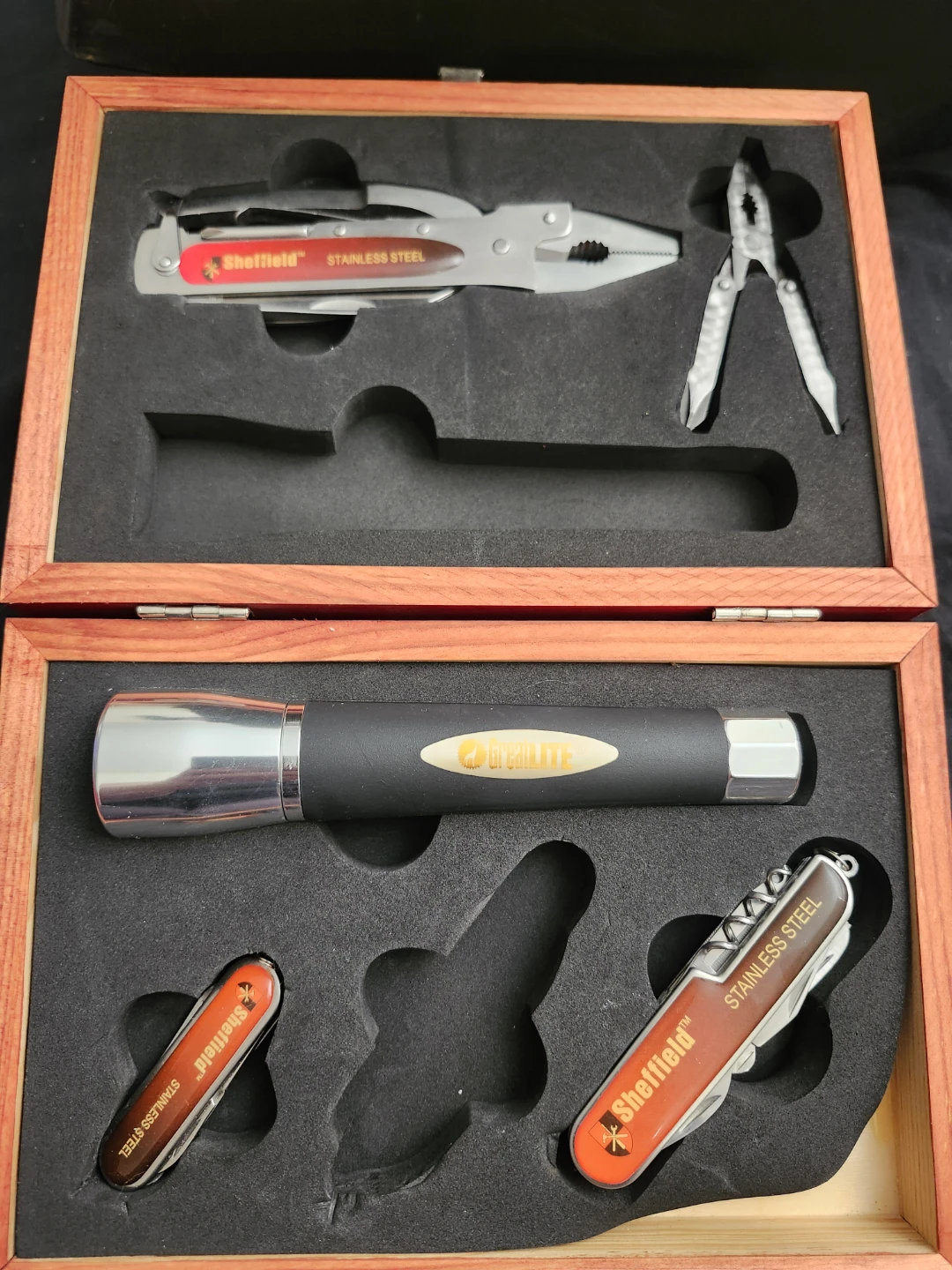 Sheffield Stainless Steel Multi-Tool & Flashlight Set