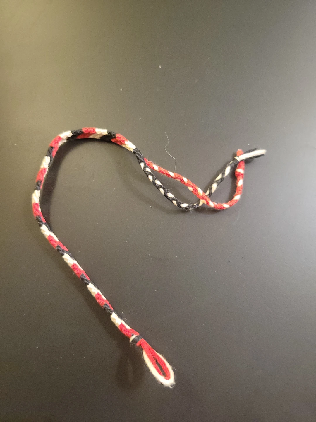 Braided String Bracelet Red Black White - photo 2