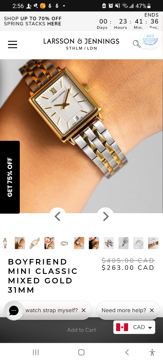 Larsson & Jennings Boyfriend Mini Classic Mixed Gold Watch 31mm - photo 4