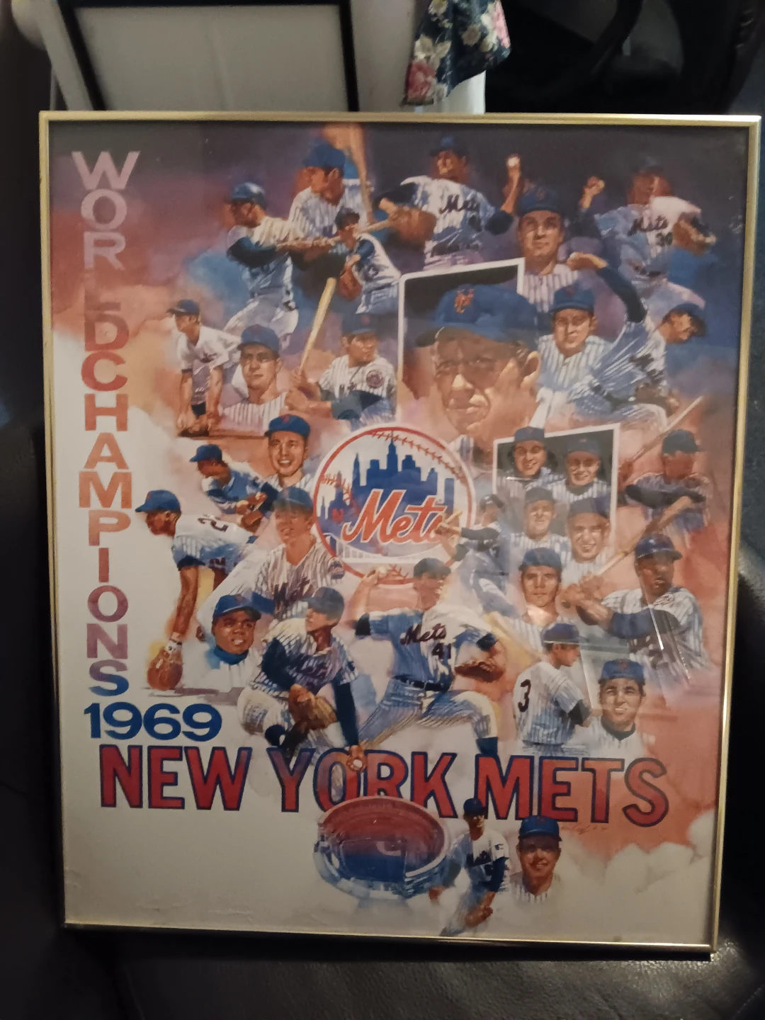 WORLD SERIES NY METS PICTURE SIGNED & DATED - photo 2