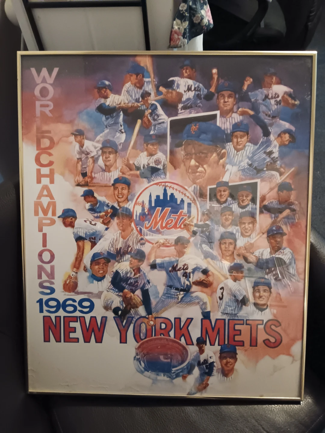 WORLD SERIES NY METS PICTURE SIGNED & DATED - photo 3