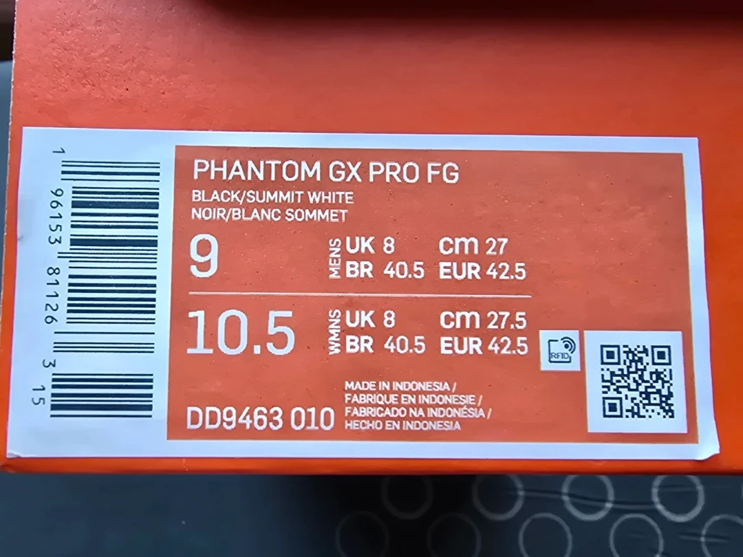Nike Phantom GX Pro FG Soccer Cleats Black/Summit White Men's 9 - photo 2
