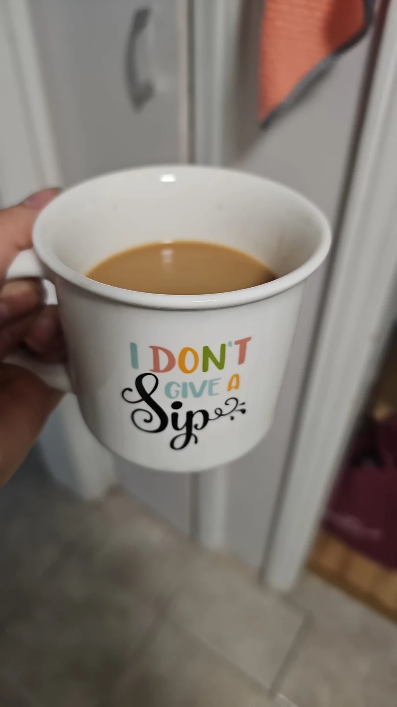 Mug with "I DON'T GIVE A Sip" text