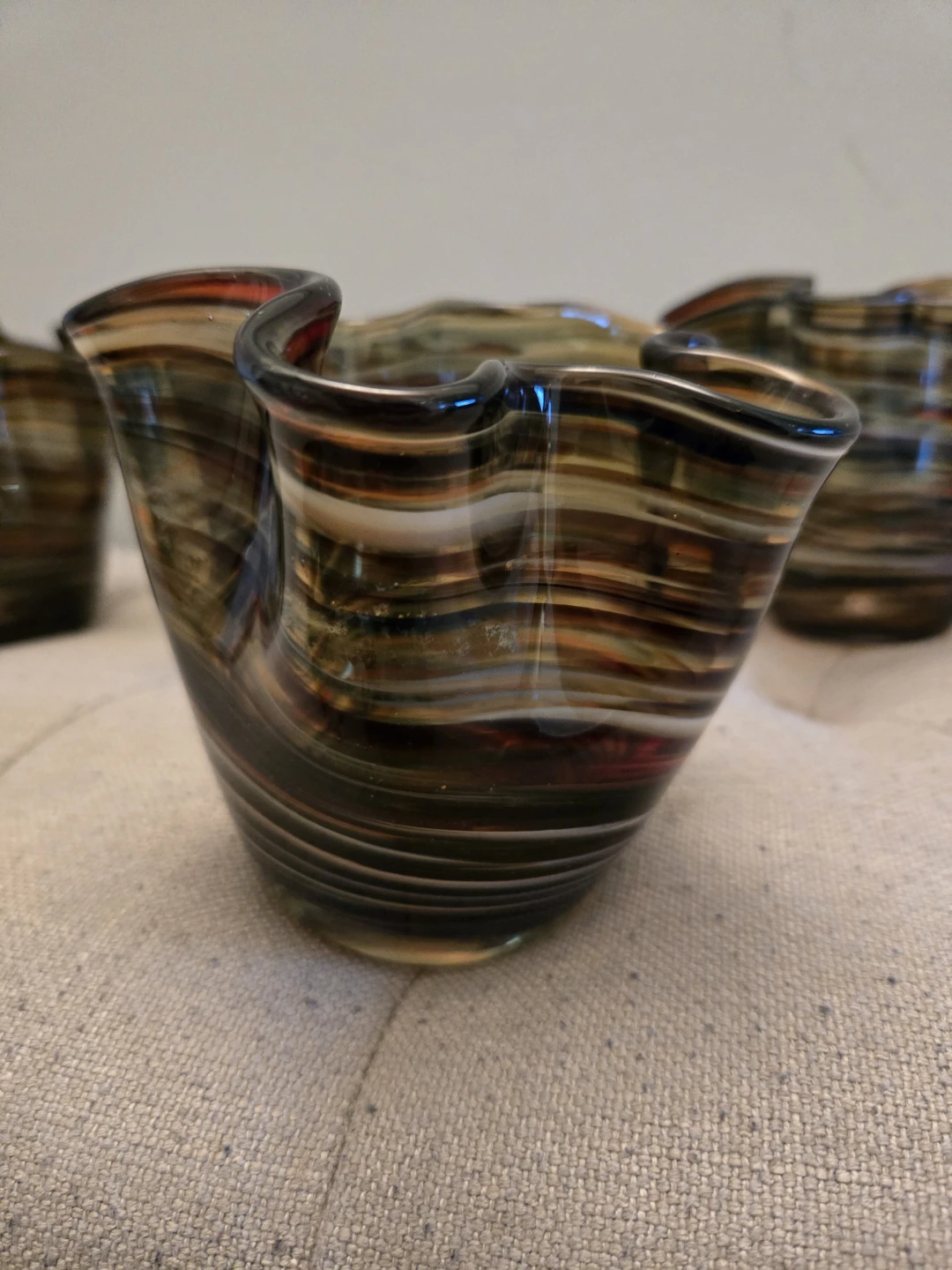 Ruffeld Handkerchief Glass Vases