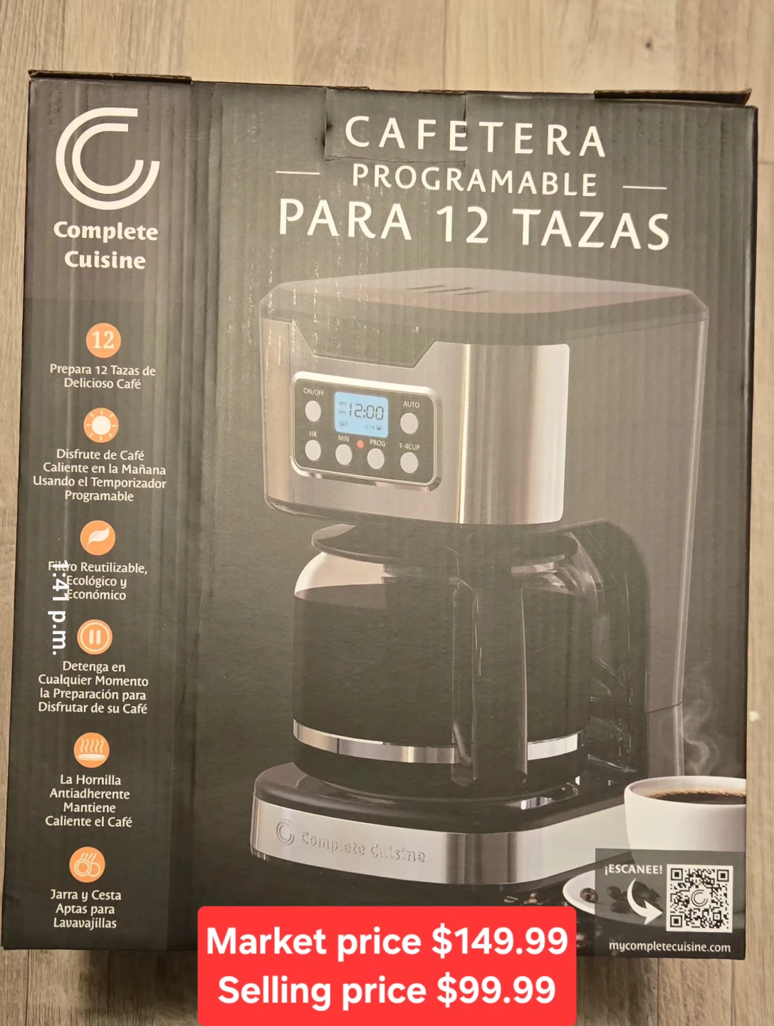 Complete Cuisine 12-Cup Programmable Coffee Maker