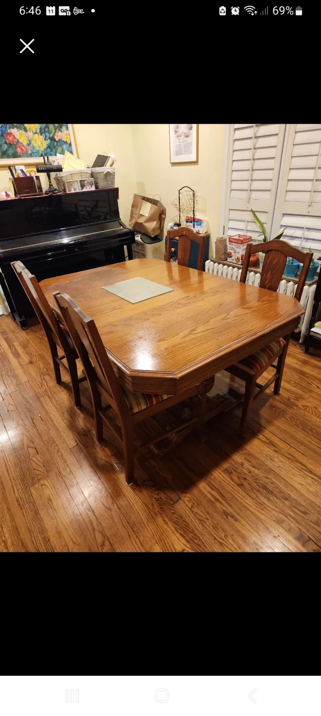 Solid Wood Dining Table and Chairs Set