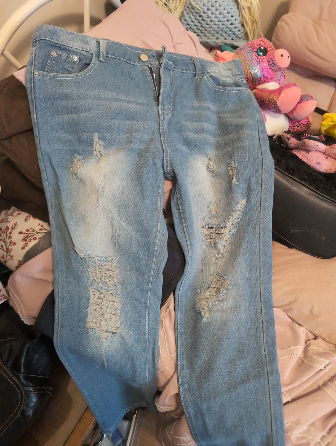 My Light Wash Distressed Denim Jeans