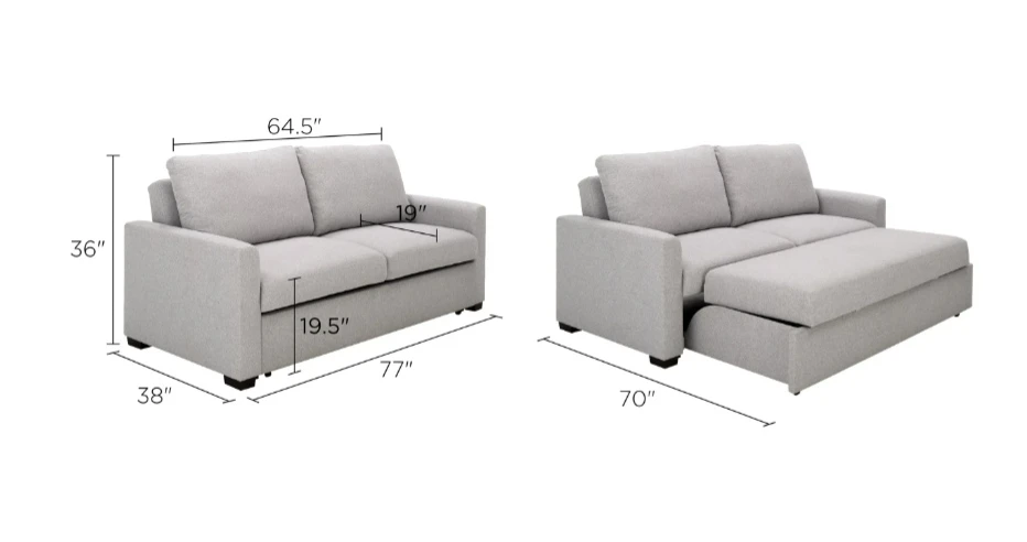 Light Gray Sofa Sleeper Bed - photo 2