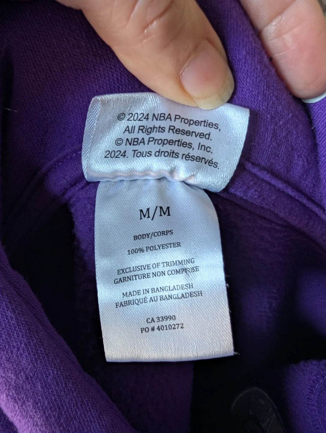 Toronto Raptors NBA Hoodie M/M Purple Black - photo 4