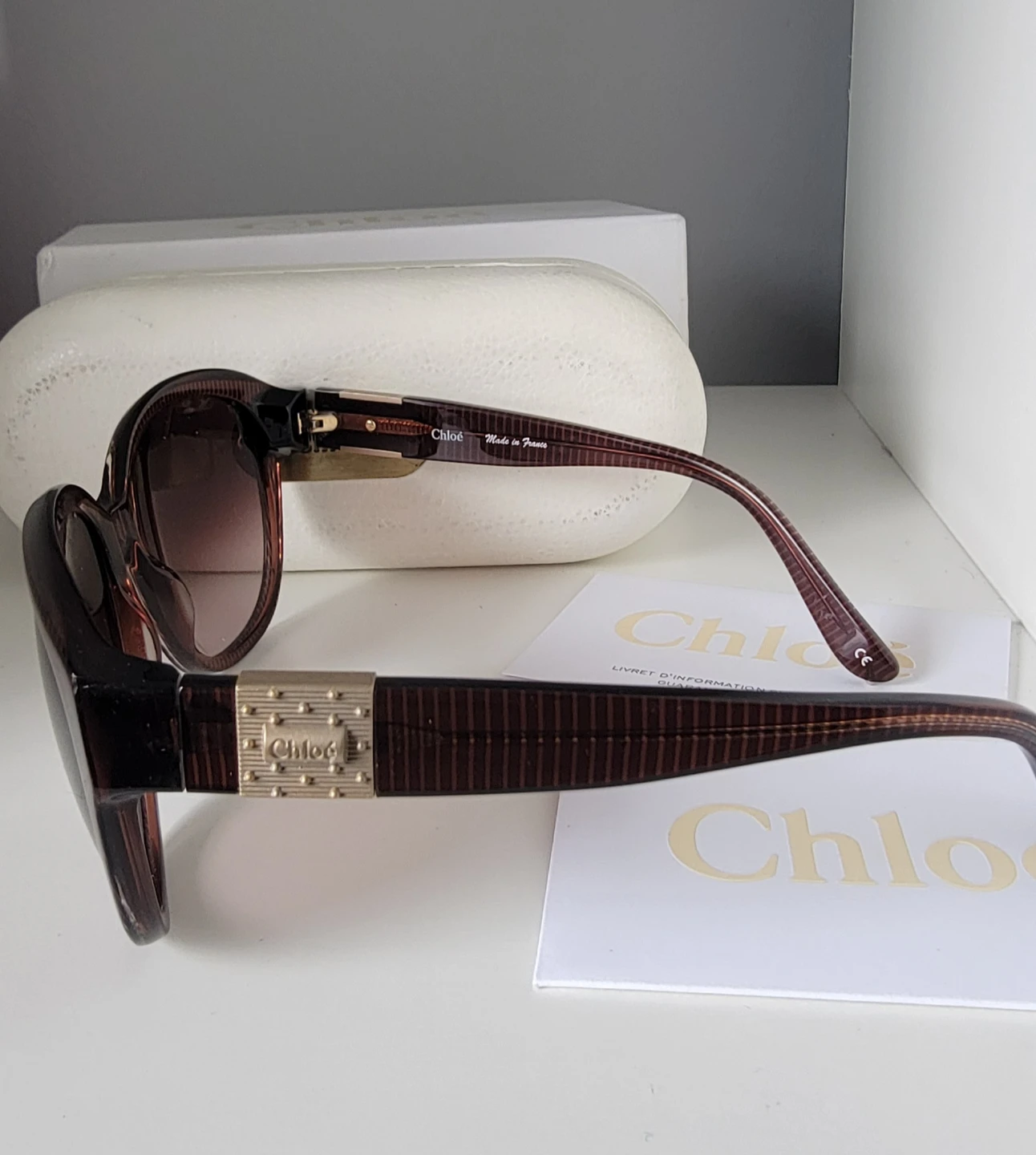 Chloe Sunglasses Brown Striped - photo 4