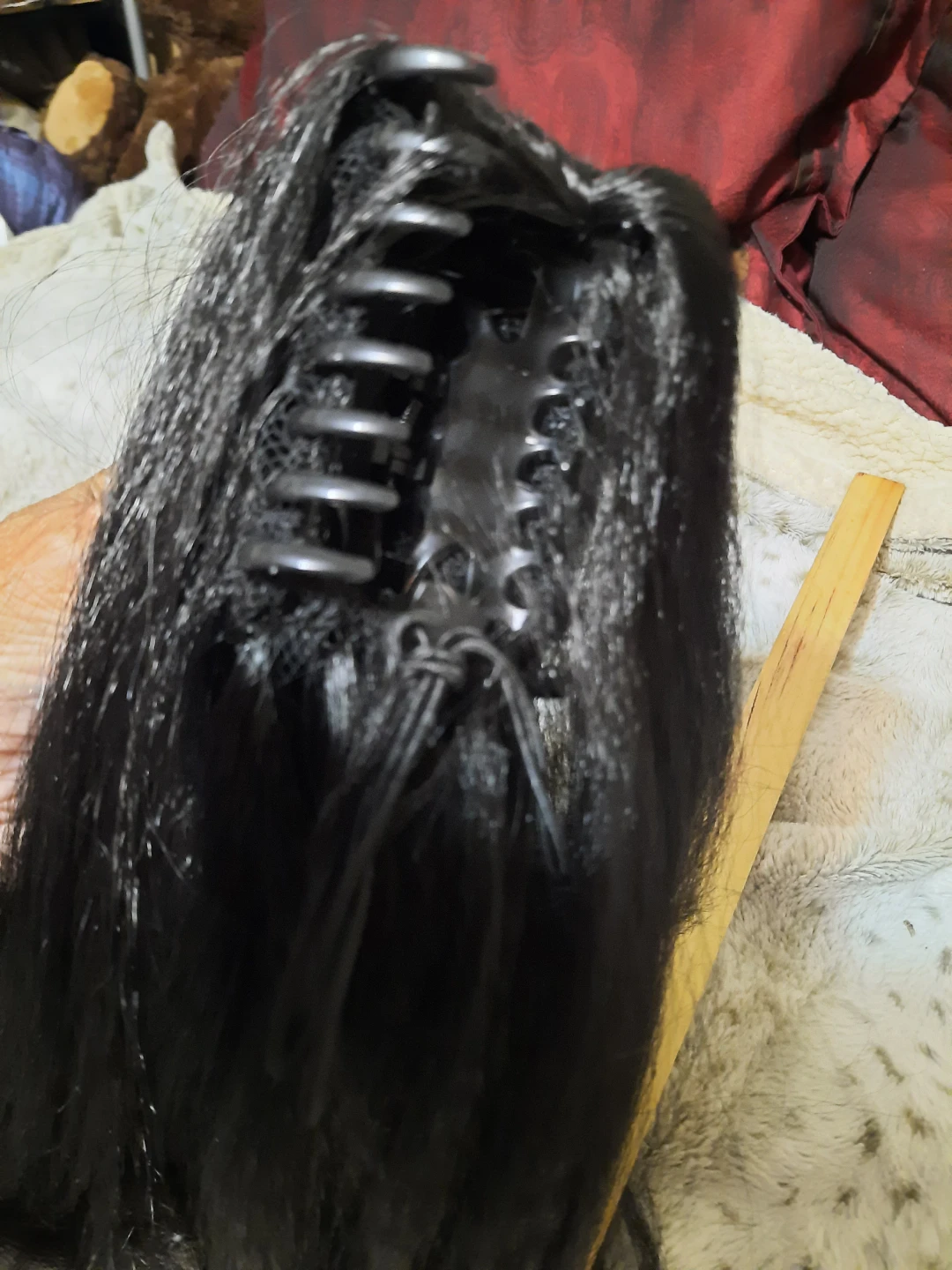 Black Claw Clip Ponytail Hair Extension 28" - photo 2