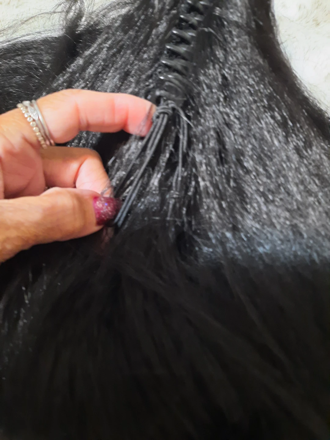 Black Claw Clip Ponytail Hair Extension 28" - photo 3
