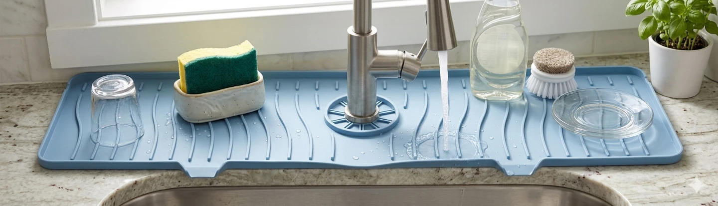 Light Blue Silicone Sink Mat