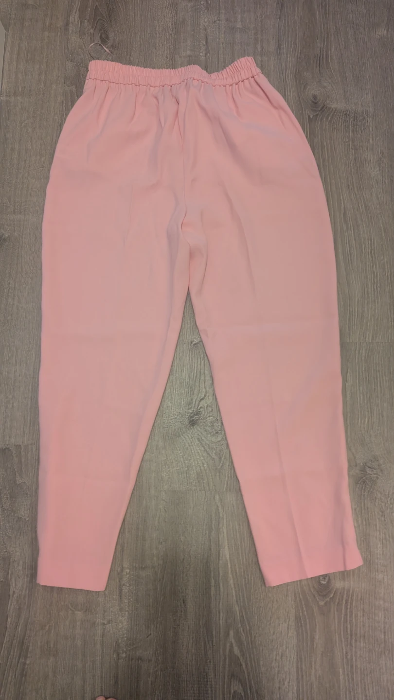 Pink Women's Pants with Button Detail